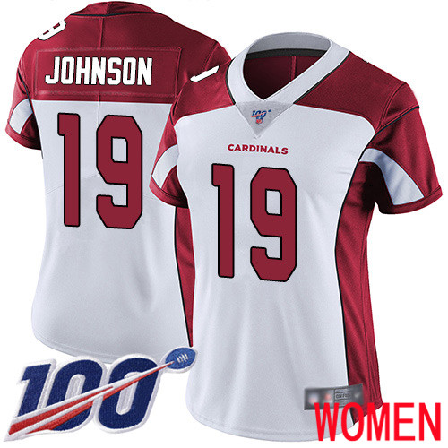 Arizona Cardinals Limited White Women KeeSean Johnson Road Jersey NFL Football #19 100th Season Vapor Untouchable
